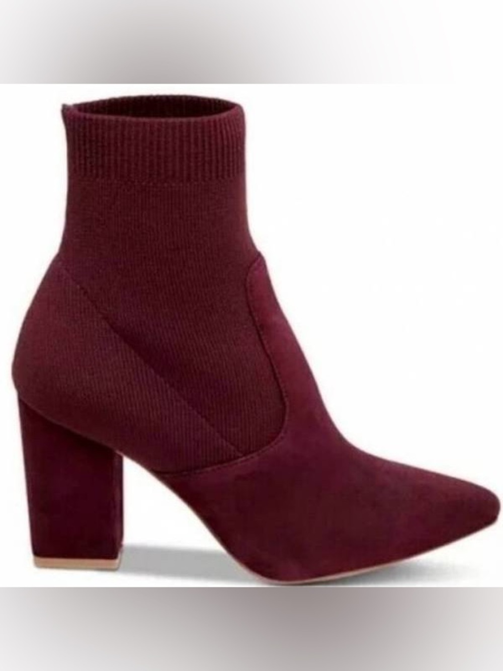 Steve Madden Remy Burgundy Sock Ankle Boots